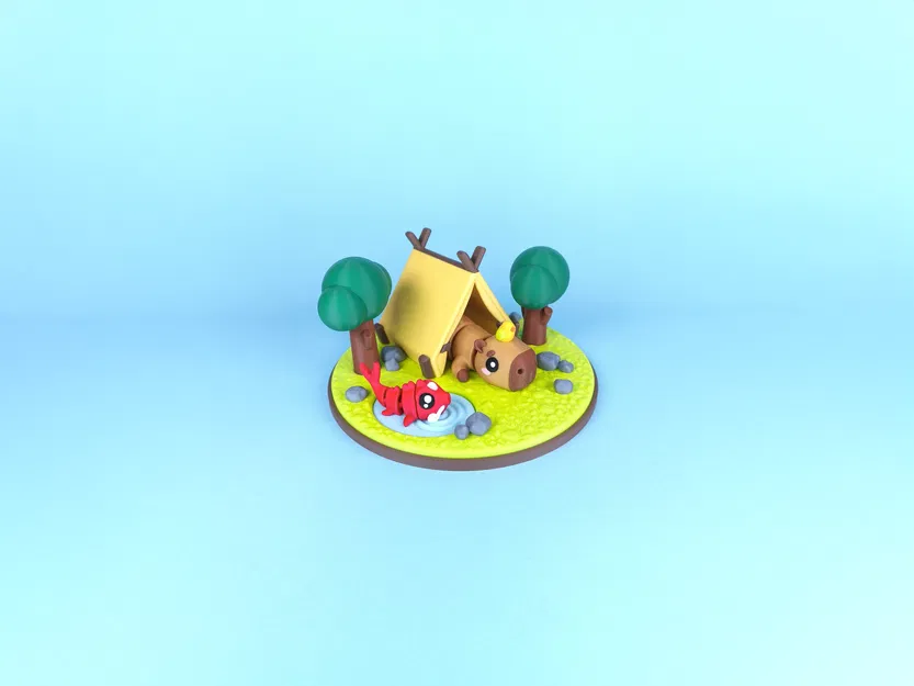 Mô hình Diorama cho Động vật Flexi Dễ Thương, Phiên bản Capybara - Image 14