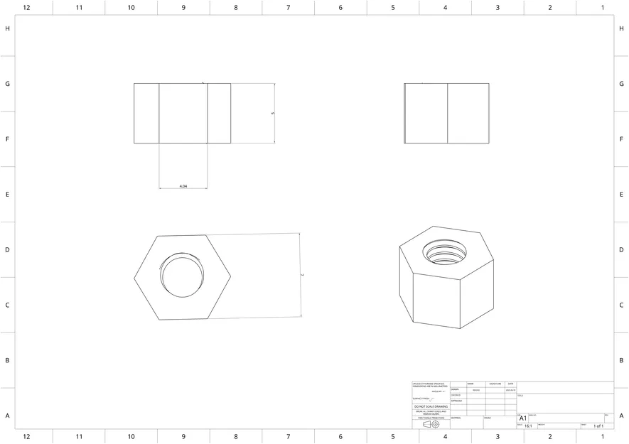 Ốc Vít và Đai Ốc M4 × 0.7 mm (In 3D, Ren ISO) - Image 3