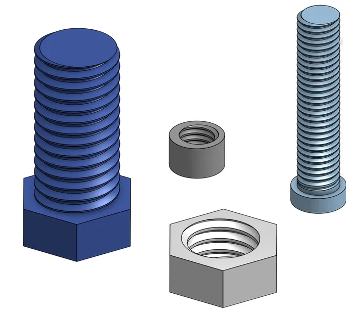 Bộ Vít & Ê-cu M5 & M10 (In 3D, Ren ISO) - Image 1