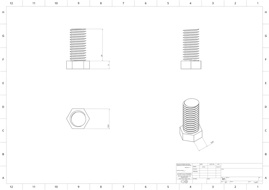 Bộ Vít & Ê-cu M5 & M10 (In 3D, Ren ISO) - Image 3