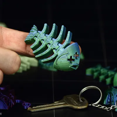 Móc Khoá Cá Bơn Dẻo Hình Xương