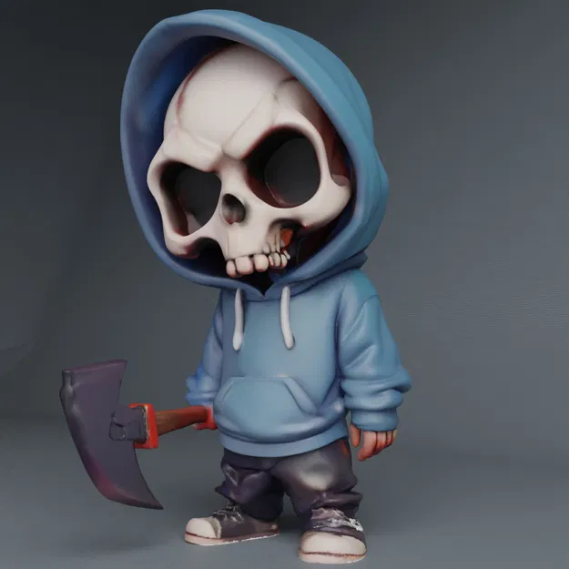 Thằng Nhóc Đầu Lâu Ngầu Cầm Rìu (Có Bản Keychain)! - Image 1