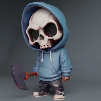 Thằng Nhóc Đầu Lâu Ngầu Cầm Rìu (Có Bản Keychain)!