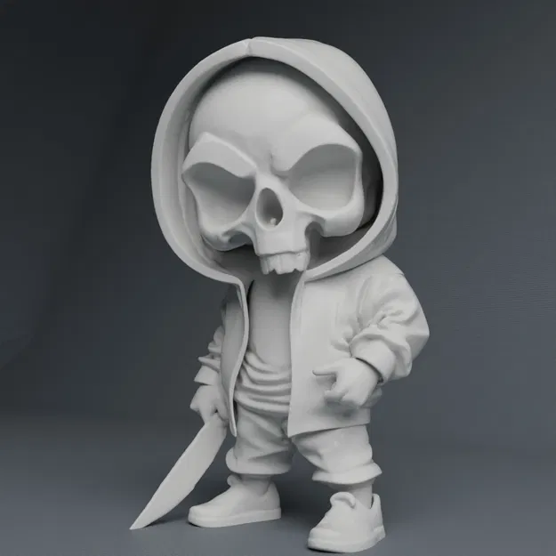Chàng Trai Cool Ngầu Skull Áo Hoodie Kèm Dao và Phiên Bản Keychain! - Image 2