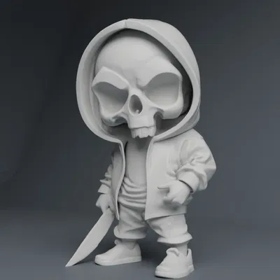 Chàng Trai Cool Ngầu Skull Áo Hoodie Kèm Dao và Phiên Bản Keychain!