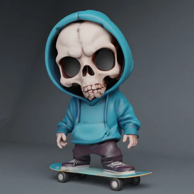 Chàng Trai Đầu Lâu Ngầu Trên Ván Trượt Có Móc Khóa! - Image 1