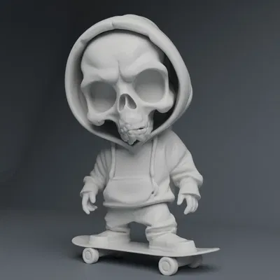 Chàng Trai Đầu Lâu Ngầu Trên Ván Trượt Có Móc Khóa!