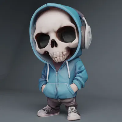 Cool Skull Hoody Boy có tai nghe và phiên bản móc khóa!