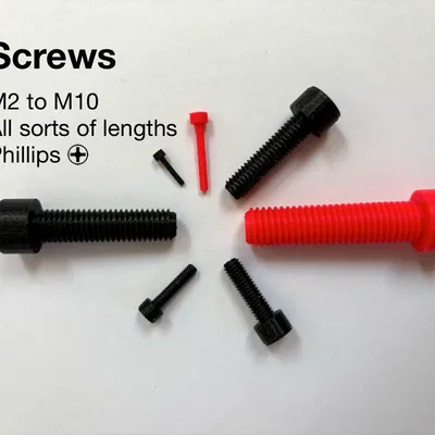Ốc vít đầu Phillips M2 - M10 với đủ các độ dài (bao gồm cả file STEP)