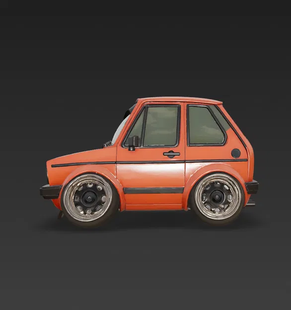 Xe Hatchback Cổ Điển Phong Cách Hoạt Hình - Image 4