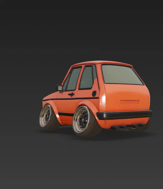 Xe Hatchback Cổ Điển Phong Cách Hoạt Hình - Image 5