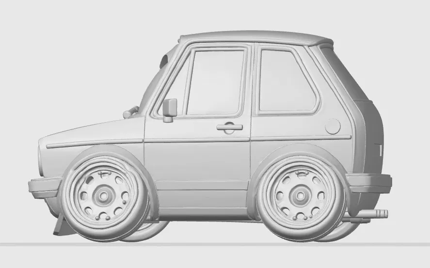 Xe Hatchback Cổ Điển Phong Cách Hoạt Hình - Image 9