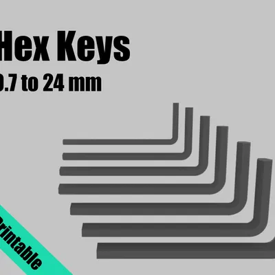 Bộ Lục Giác In 3D Hoàn Toàn (Cờ Lê Lục Giác) – 0.7 đến 24 mm – DIN ISO 2936