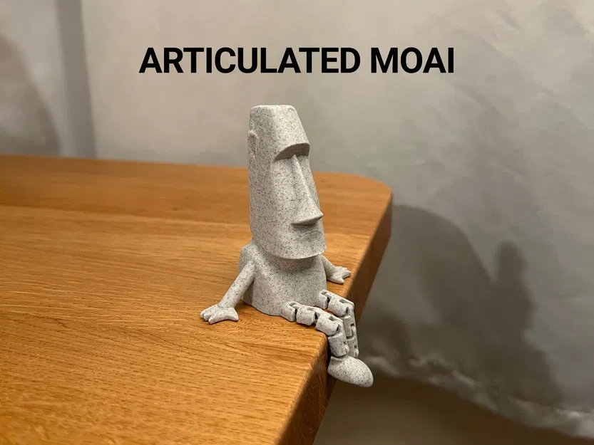 Moai Khớp Nối 3D - Tượng Biểu Tượng Đảo Phục Sinh Biết Tạo Dáng - Image 1