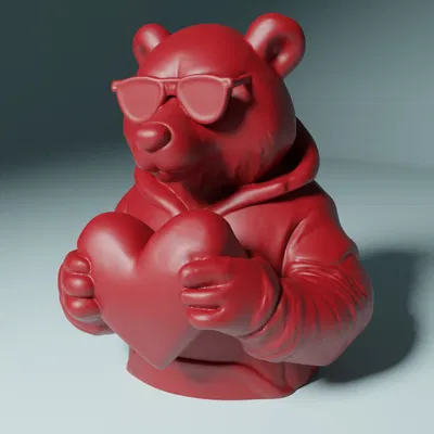 Valentine - Gấu Ngầu Cầm Trái Tim