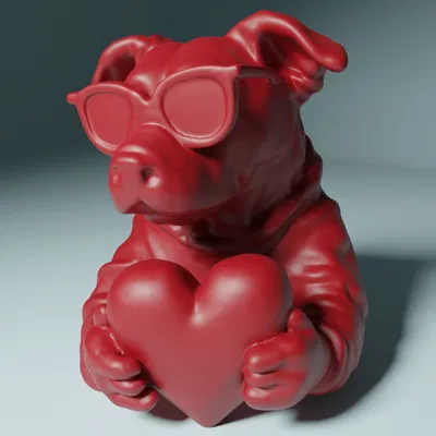 Valentine - Chó Ngầu Cầm Trái Tim