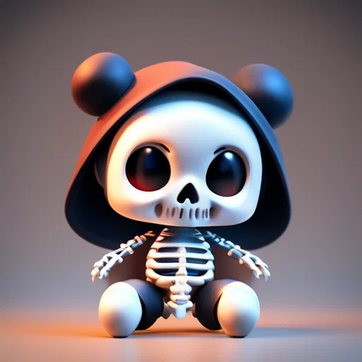 Bộ xương dễ thương đội mũ - Image 2