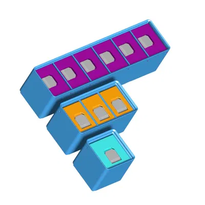 Hộp đựng Gridfinity 1xY có ngăn chia và nắp có tab V2.1 (Cao 3U, 6U, 9U)