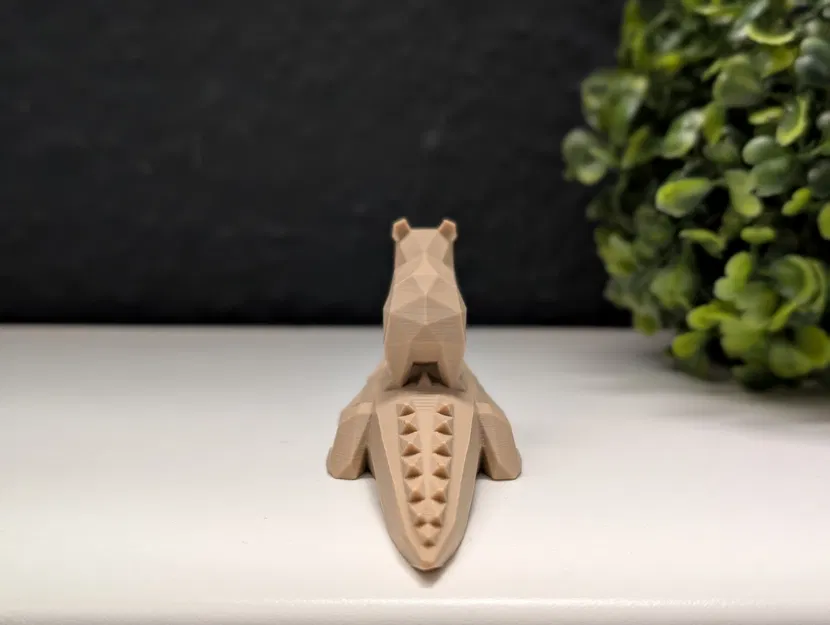 Capybara Low Poly Đậu Trên Lưng Cá Sấu Ngủ - Image 5