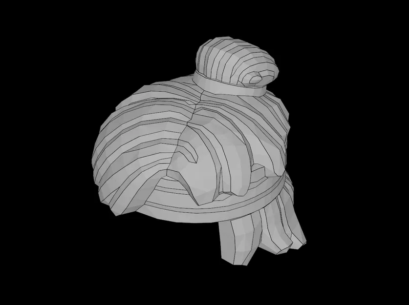 Tóc Lego Tương Thích (25750.dat) Kiểu Tóc Búi Cao Giữa, Có Băng Đô và Họa Tiết Dây Buộc - Image 1