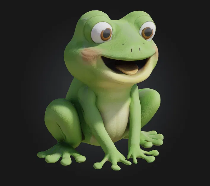 Chú Ếch Vui Vẻ - Mẫu 3D Phong Cách Hoạt Hình - Image 2