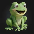 Chú Ếch Vui Vẻ - Mẫu 3D Phong Cách Hoạt Hình - Thumbnail 2