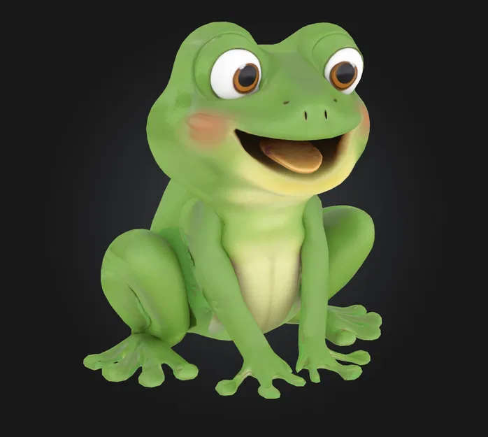 Chú Ếch Vui Vẻ - Mẫu 3D Phong Cách Hoạt Hình - Image 3