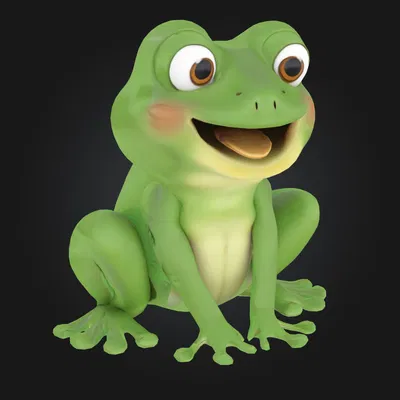 Chú Ếch Vui Vẻ - Mẫu 3D Phong Cách Hoạt Hình