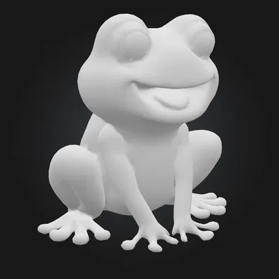 Chú Ếch Vui Vẻ - Mẫu 3D Phong Cách Hoạt Hình