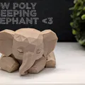 Mô Hình Voi Ngủ Phong Cách Low Poly - Thumbnail 1