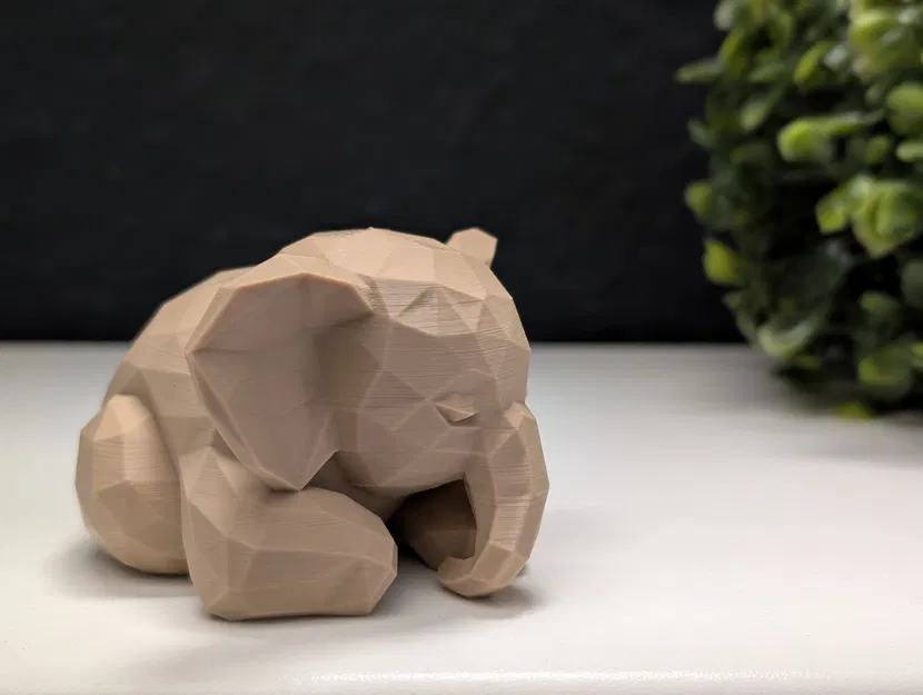 Mô Hình Voi Ngủ Phong Cách Low Poly - Image 3