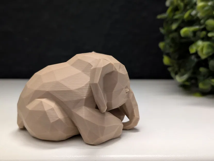 Mô Hình Voi Ngủ Phong Cách Low Poly - Image 4