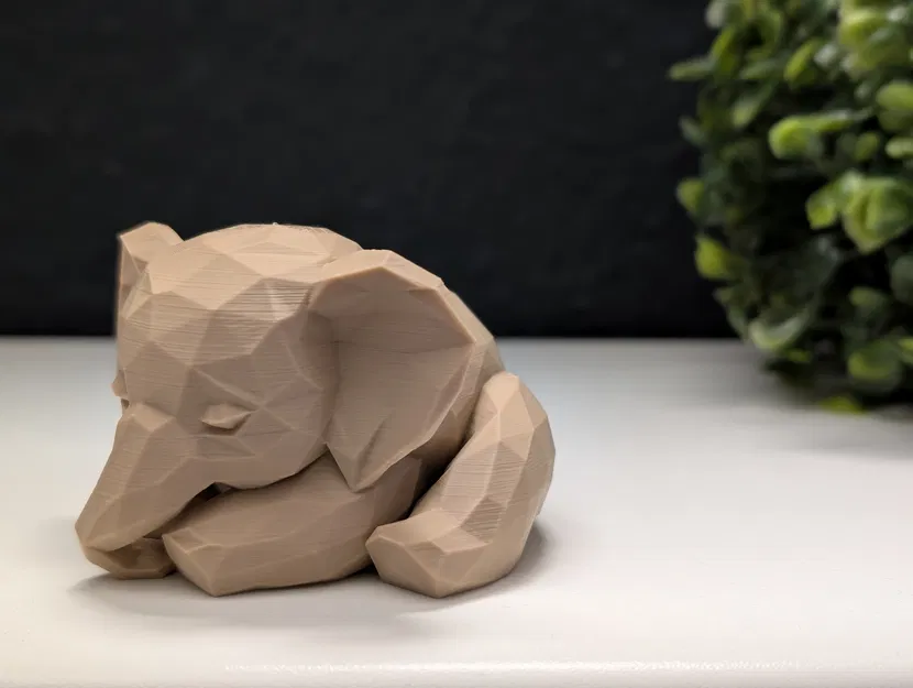 Mô Hình Voi Ngủ Phong Cách Low Poly - Image 9