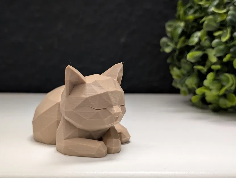 Mèo Ngủ Phong Cách Low Poly - Image 3