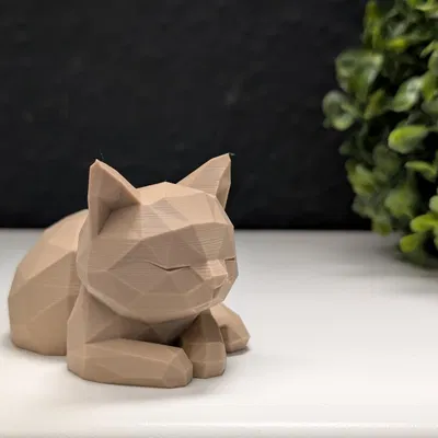 Mèo Ngủ Phong Cách Low Poly