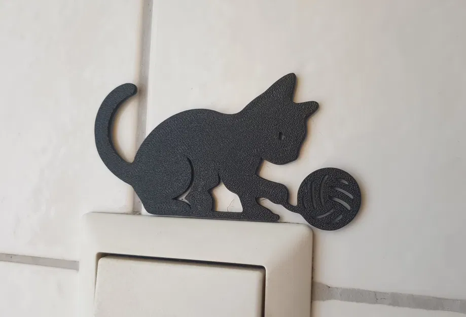 Trang Trí Công Tắc Đèn (Mèo Chơi Cuộn Len) - Image 1