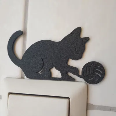 Trang Trí Công Tắc Đèn (Mèo Chơi Cuộn Len)