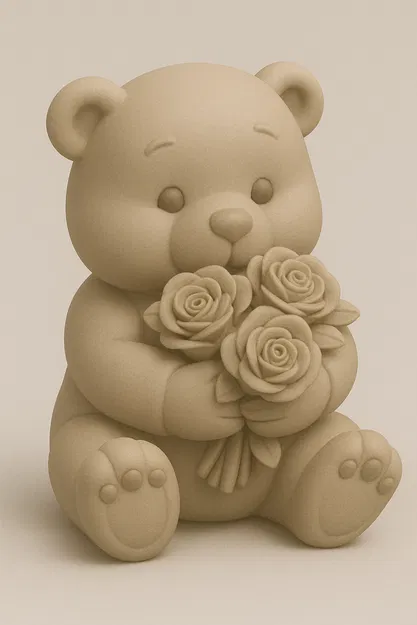 Gấu Bông Cầm Hoa Siêu Dễ Thương - Image 1