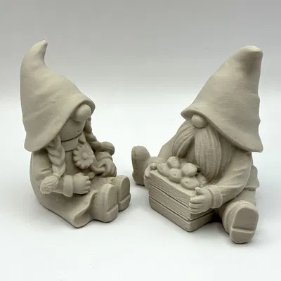 Bộ Gnome Ngồi Dễ Thương - Mô Hình In 3D