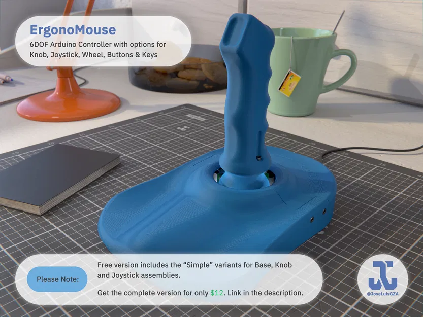 ErgonoMouse [Phiên bản Miễn phí] - Bộ điều khiển 6DOF với Bánh xe, Nút bấm & Phím - Image 2