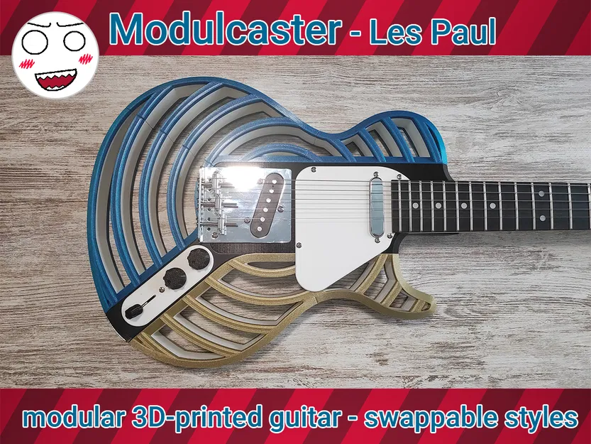 Modulcaster - Les Paul - Đàn guitar in 3D module với kiểu dáng thay thế được - Image 1