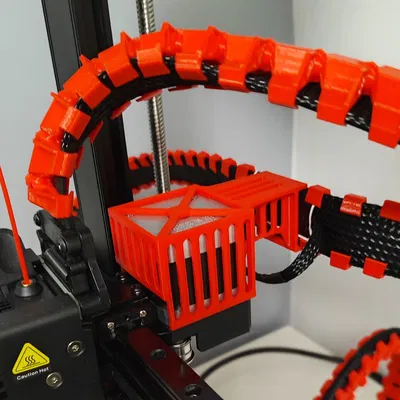 Ender 3 V3 KE - Nắp Che Motor Trục X và Giá Đỡ Dây Xích Cáp v2