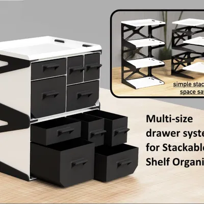 Bộ Sắp Xếp Kệ Có Thể Chồng - Hệ Thống Ngăn Kéo