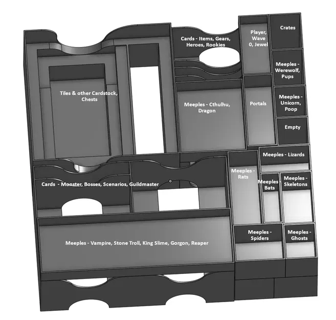 Hộp Đựng Kiêm Khay Chia Ngăn Cho Game Keep the Heroes Out và Boss Battles - Image 2