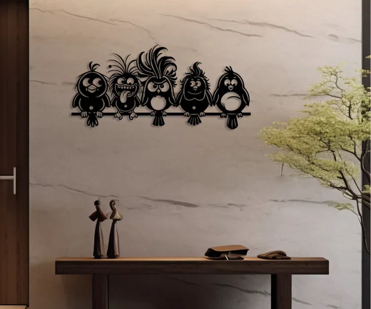 Tranh Treo Tường Hình Chim Hoạt Hình Vui Nhộn - Image 1