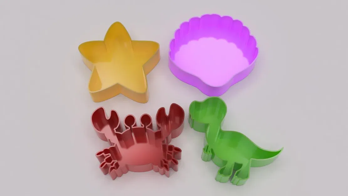 Bộ Khuôn Cát Hình Khủng Long, Sao Biển, Cua, Nghêu - Image 1