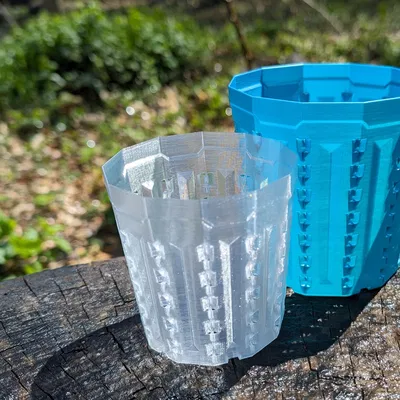 Chậu Cây Hình Trụ Xoắn Ốc Cắt Khí