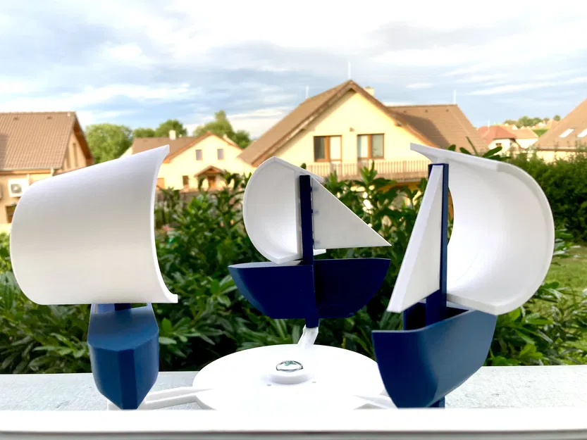 Phiên bản mới! Đồ Trang Trí Cối Xay Gió Biển Với Thuyền - Image 1