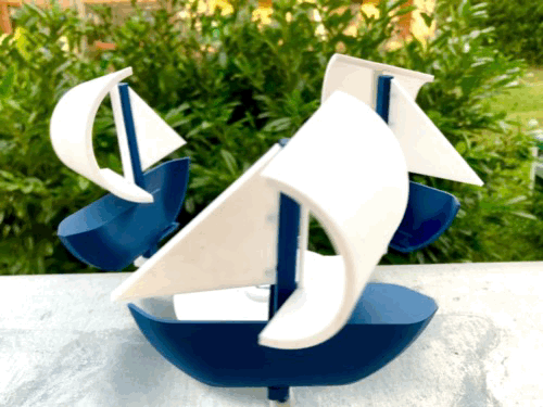 Phiên bản mới! Đồ Trang Trí Cối Xay Gió Biển Với Thuyền - Thumbnail 2