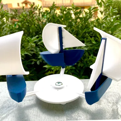 Phiên bản mới! Đồ Trang Trí Cối Xay Gió Biển Với Thuyền